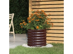 Vaso/floreira De Jardim Aã§o Revestido Com Pã³ 40x40x36 Cm Marrom Dkd Home Decor