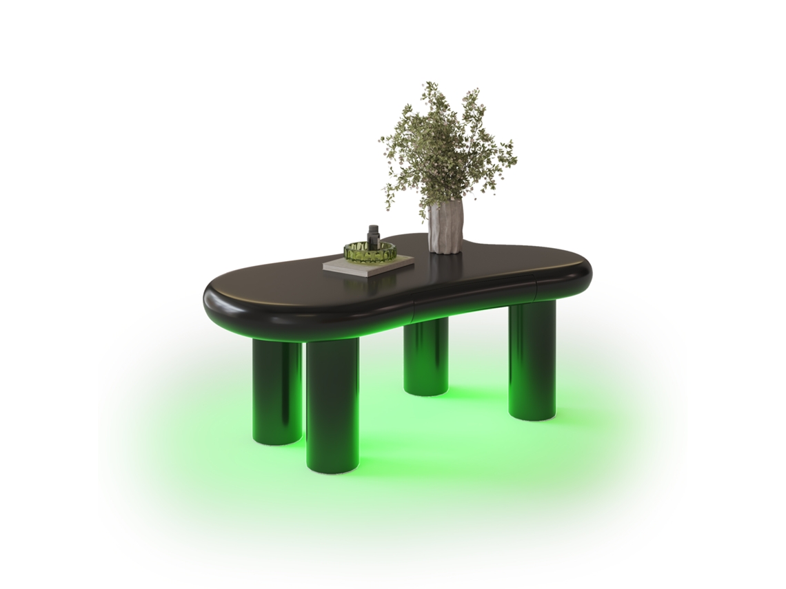 Mesa Centro Nuvem Mdf Led 16 Cores Armazenamento Moderno