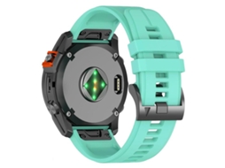 Bracelete para Garmin XIAOMOYU em Silicone com liberação rápida preta azul petróleo (26mm)