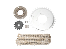 Kit de Corrente e Engrenagem Mali 410 13d com 114 Elos Aço para Scooter Bikes ATV
