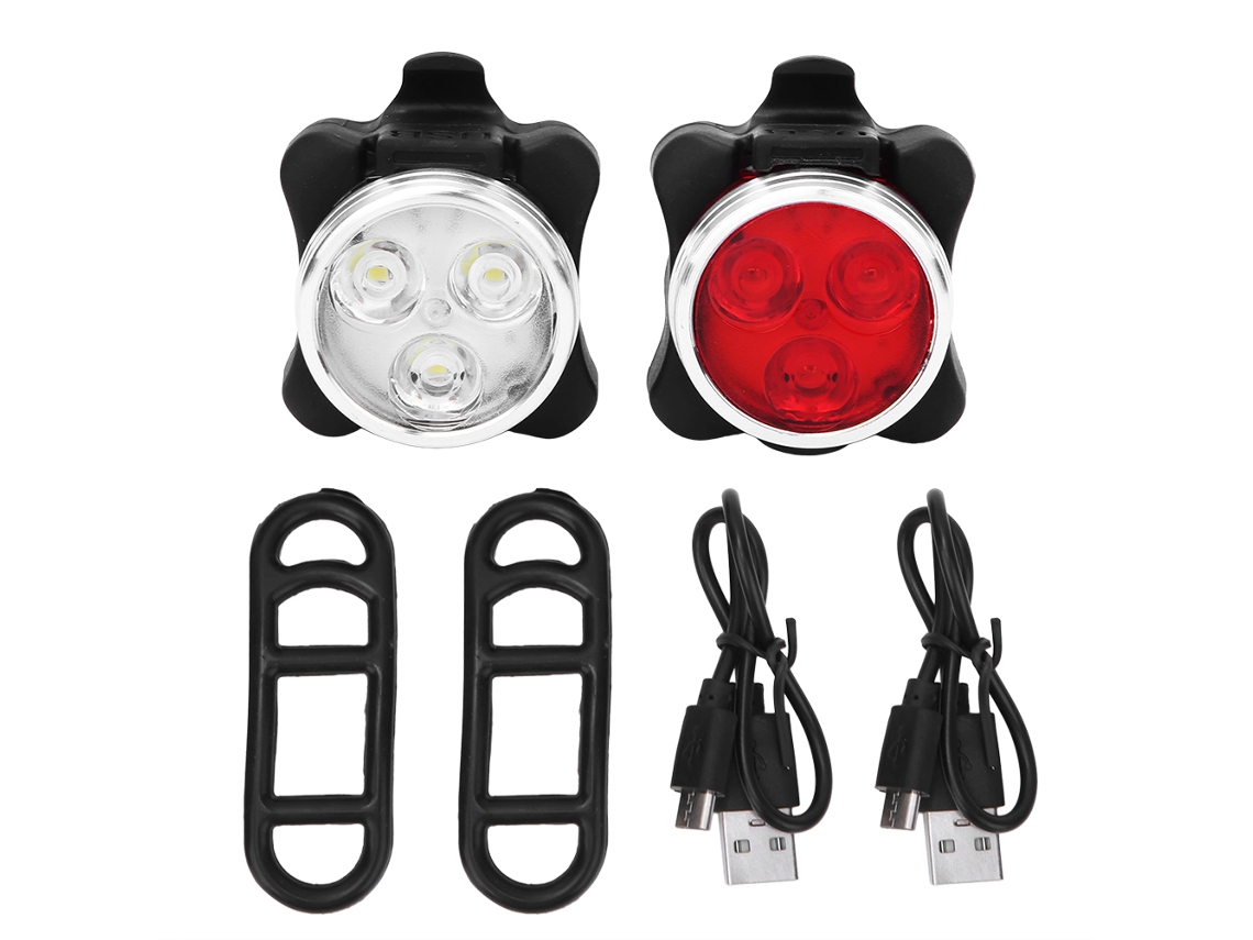 Luz LED Mali recarregável USB, dianteira e traseira, sinalização de segurança