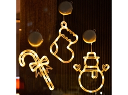 Luz Decorativa de Natal Led Verde com Sucção para Janela Pendurável Figura do Papai Noel, Baixo Consumo, Moderno, Ergonômico, Uso Diário STELASPLEN