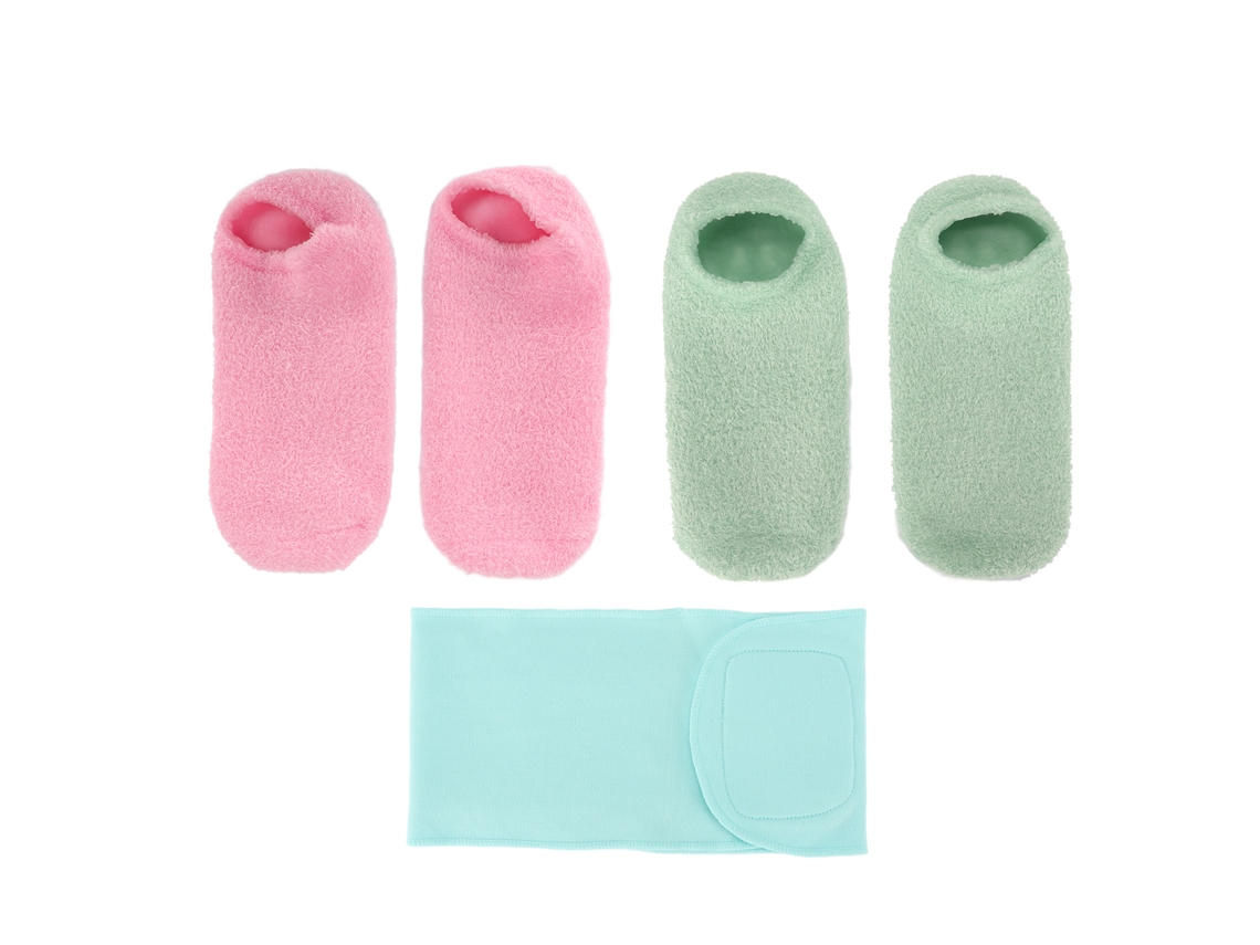 Calcetas De Gel Hidratante E Faja Cervical De Spa De Gel Para Reparação Da Pele