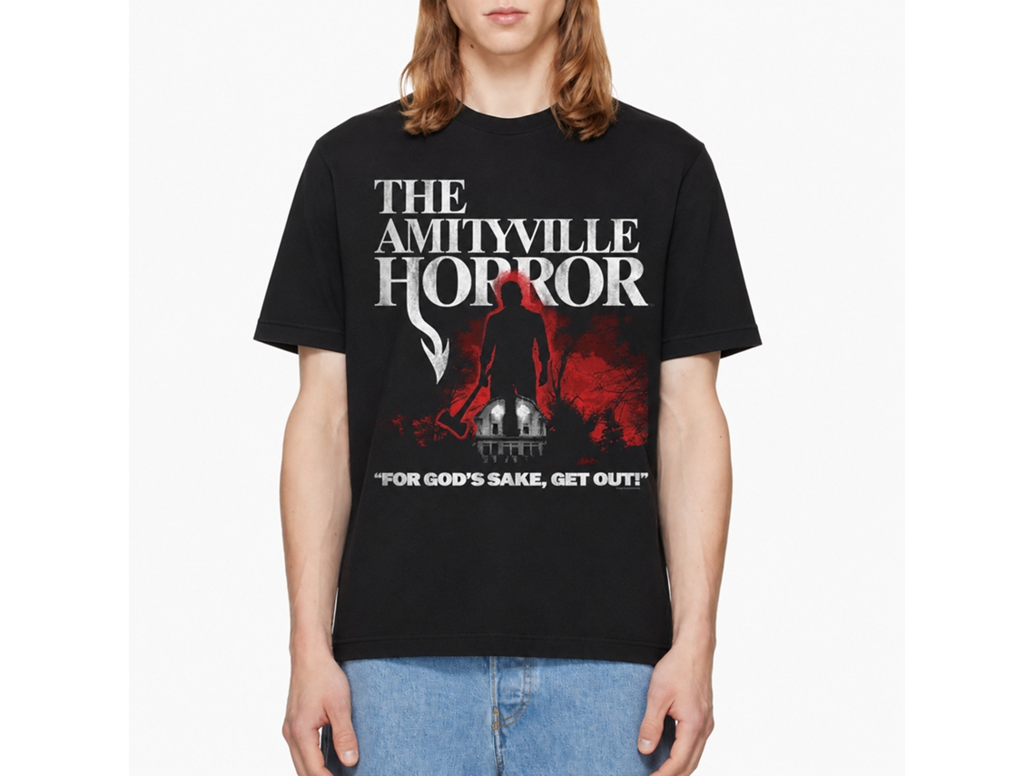 Rockinstone Amityville Horror Movie Lutz With Axe Shadow Black Adult T-shirt Size:xl