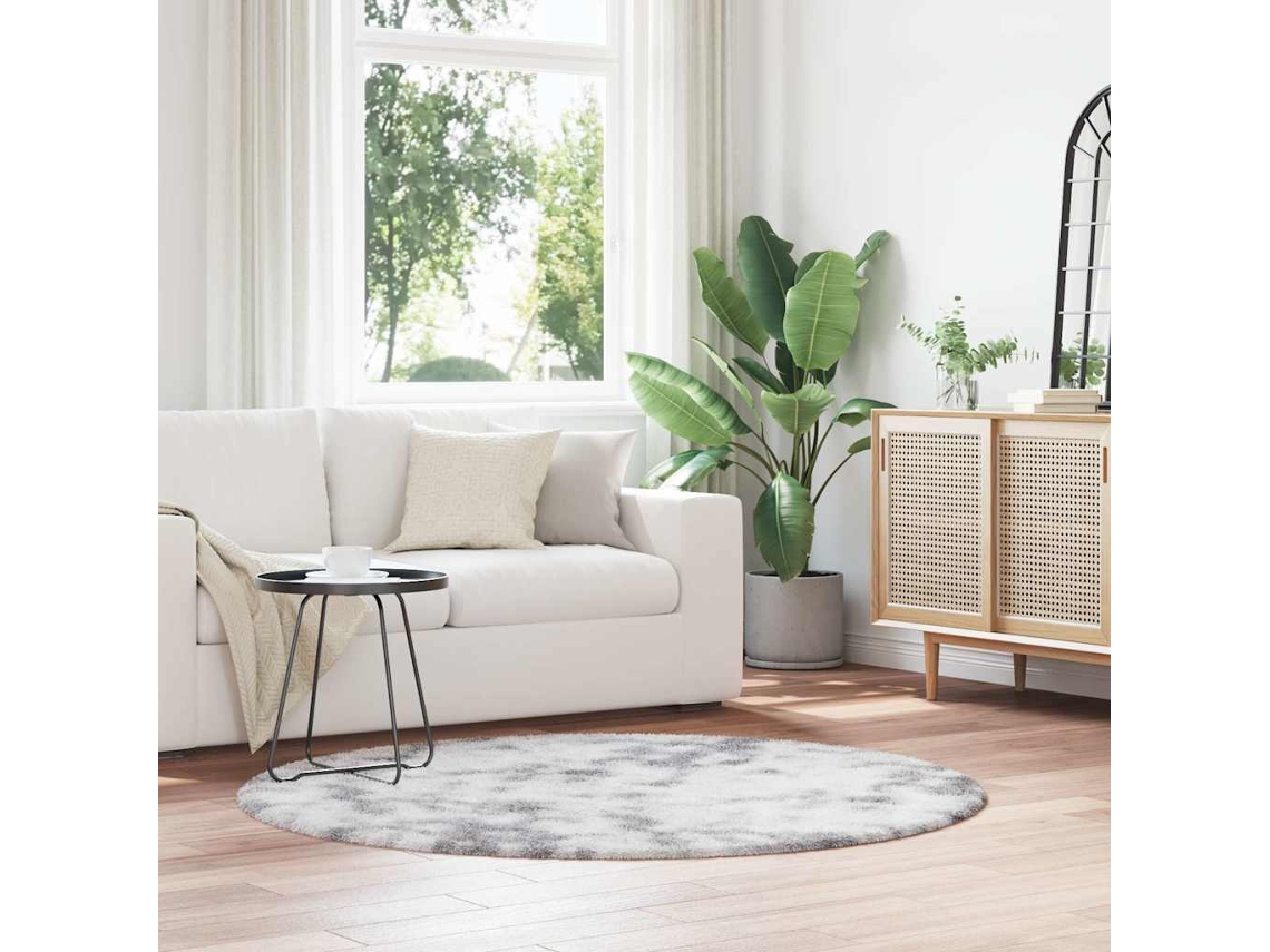 Vidaxl Tapete Shaggy De Pelo Alto Navarra 160x160 Cm Cinzento Prateado