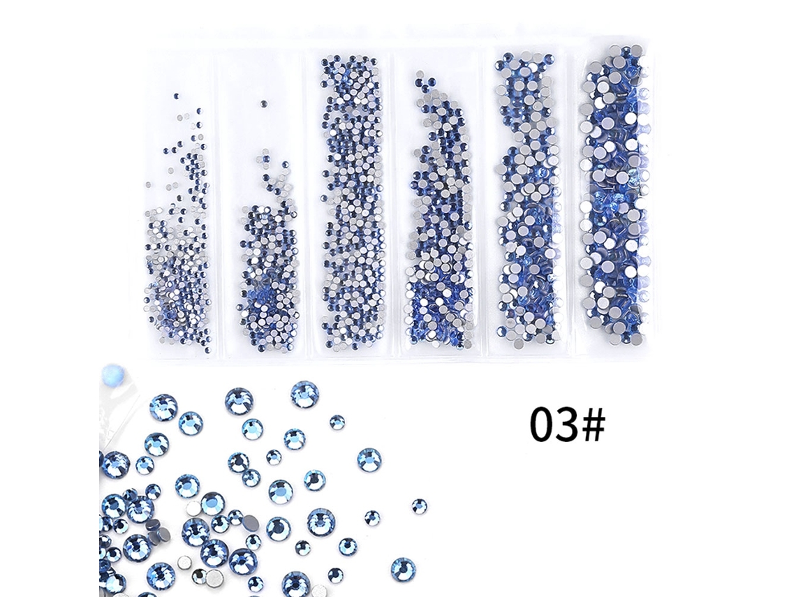 Pietras De Rhinestone Para Artesanato De Unhas 6 Gradeados Com Múltiplas Cores Ferramentas Diy De Manicure (03)