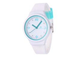 Relógio de Pulso Unissex Casual Elegante de Quartzo com Pulseira de Silicone Branco