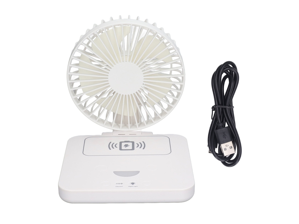 Ventilador De Mesa Laxiscreed Com Função De Carregamento Sem Fio E Usb