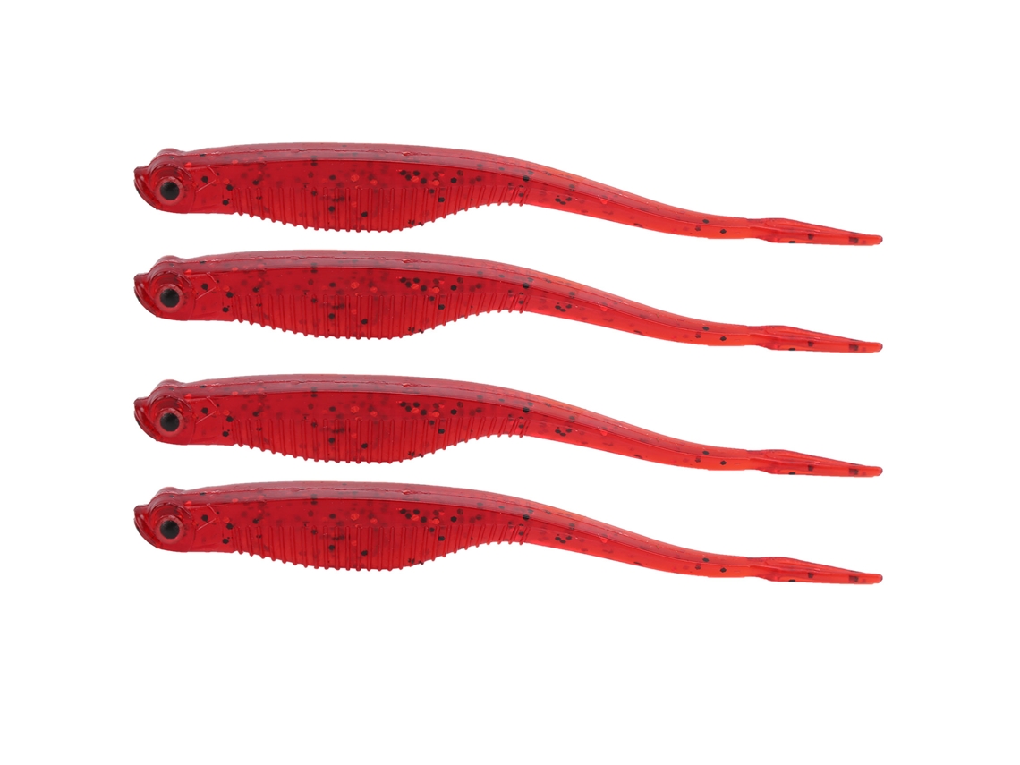 Isca Artificial Fork-tailed 130mm 7g 4un Transparente Vermelha