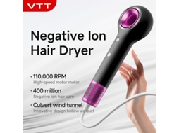 Secador De Cabelo Profissional Grayvtt D5 1200w Secagem Rápida 400 Milhões De Íons Negativos 110000 Rpm Alta Velocidade