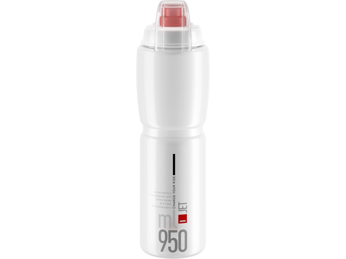 Garrafa ELITE Bidon Jet Plus Blanco Logo Rojo (950 ml)