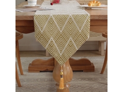 13 X 70 Padrão Ondulado Mesa de Jantar Toalha de Mesa Adequado para Café Mesa Lateral Comprida Decoração de Cozinha Alta Amarelo