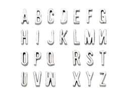 26 Peças Espaçadores Contas Letras Alfabeto Letras A Z Pingentes Alfabeto Artesanato Faça Você Mesmo Olysi Shop (prata)