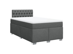 Cama com Molas e Colchão Tecido Cinzento Escuro MAISON EXCLUSIVE (120x200 cm)