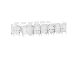 Conjunto 15 Conjunto De Jantar Para Jardim Vidaxl Branco Polipropileno (350 X 100 X 73 Cm)