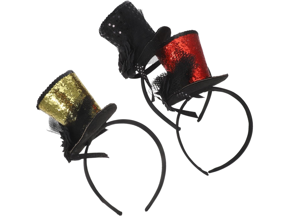 Conjunto De 3 Mini Chapéus De Festa Para Mulheres, Tiara Com Lantejoulas E Fascinator Para O Carnaval.