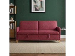 Vidaxl Sofa Com Armazenamento Vinho Vermelho 192 X 78 X 87 Cm