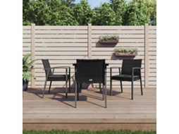 Vidaxl 5 Pcs Conjunto De Jantar P/ Jardim C/ Almofadões Vime Pe E Aço