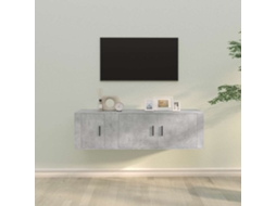 Vidaxl 2 Pcs Conjunto Móveis De Tv Derivados De Madeira Cinza Cimento