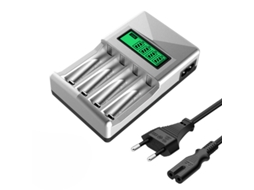 Carregador de Baterias com Quatro Slots e Visor LCD | HEXINYIGJLY