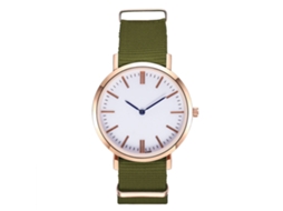 Reloj Analógico De Cuarzo Con Correa De Nylon Zhoulianfa Para Mujer Y Hombre Verde