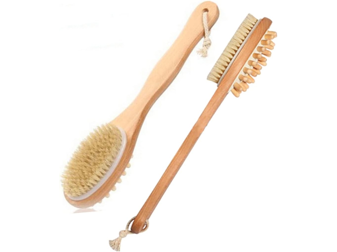 Escova De Banho Com Cabo Longo E Cerdas Naturais Para Esfoliação Cuidados O Corpo 1 Unidade