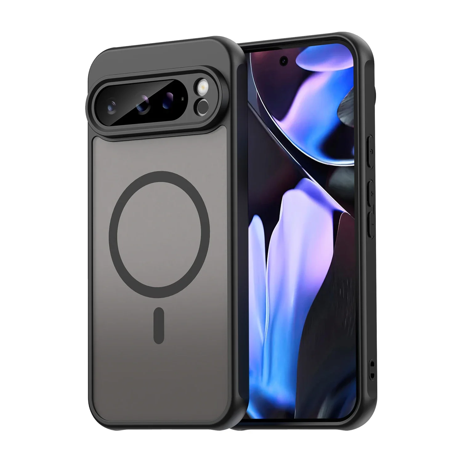 (preto, Google Pixel 9 Pro) Capa Magnética Fosca Translúcida, Resistente A Impactos, Compatível Com Carregamento Sem Fio
