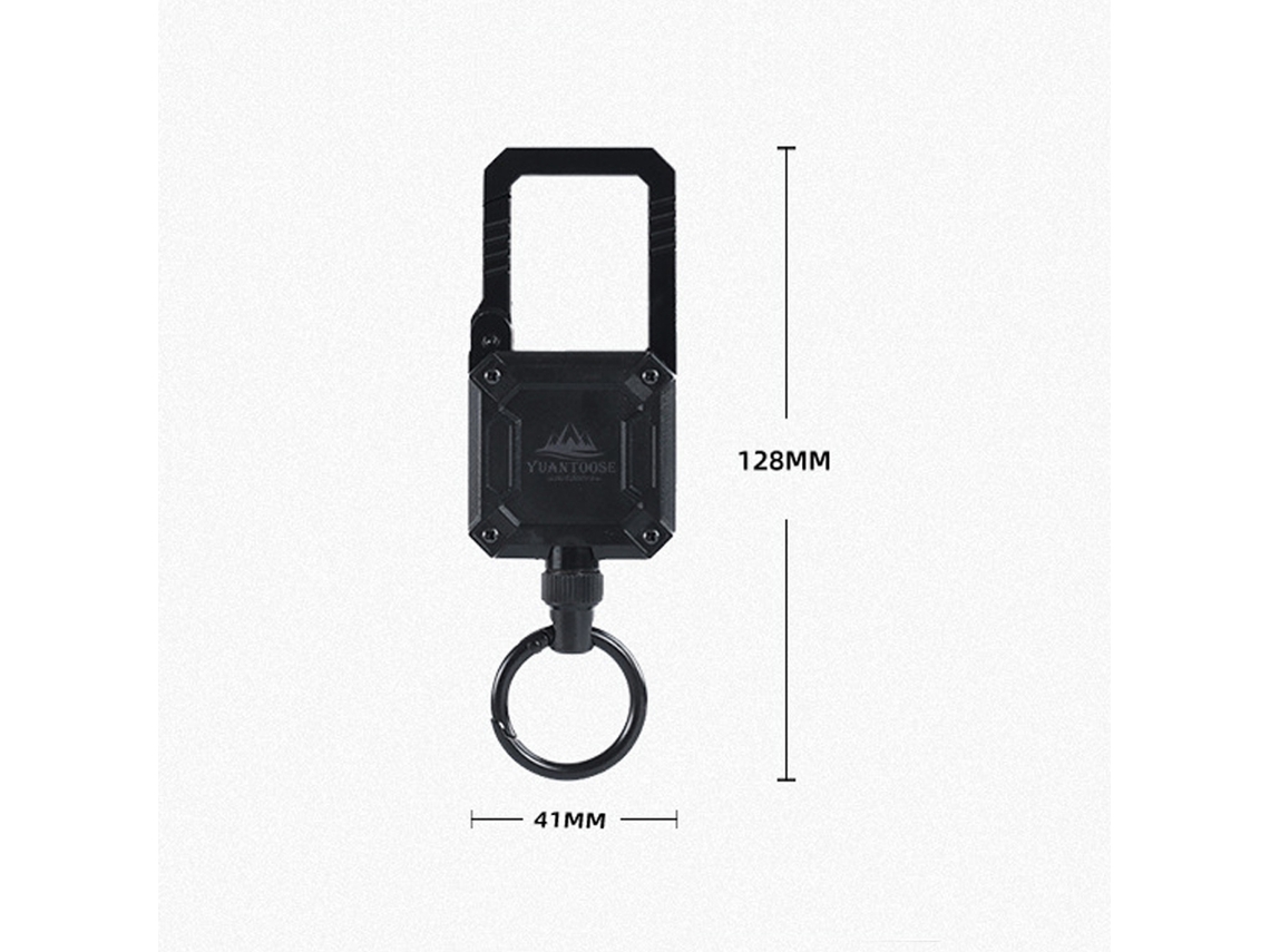 Chaveiro Retrátil com Clip de Cinto e Carabiner Magnético