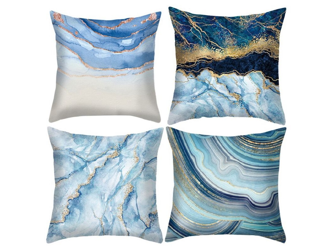 Capas De Almofada Decorativas De 18 Polegadas, Fronhas Exclusivas Com Zíper Invisível Para Sofá E Quarto (4 Peças)