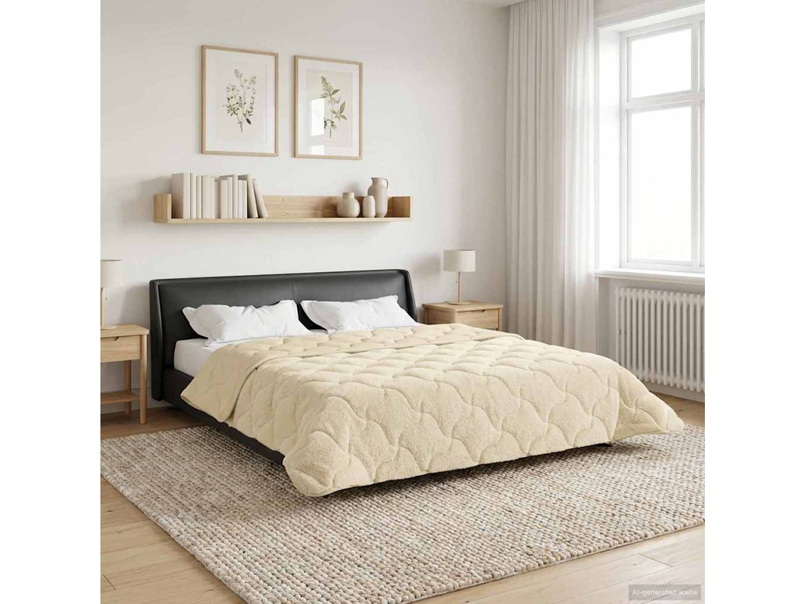 Vidaxl Duvet De Ano Inteiro Colchonete Creme 240 X 260 Cm