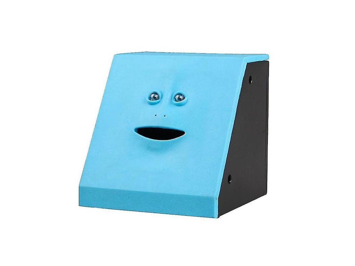 Caja De Ahorros Carita Comedora Divertida Cute Facebank Almacenamiento De Monedas Regalo Azul