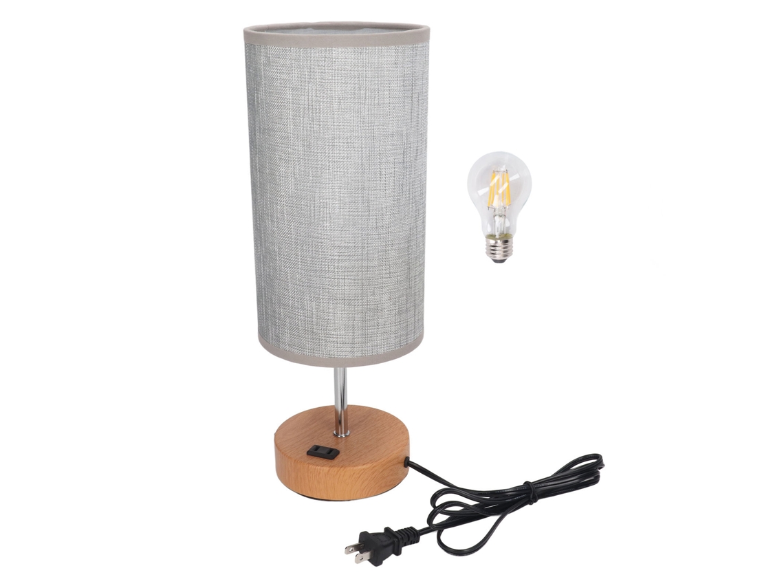 Rebe-lâmpada De Mesa Com Controle Táctil, Carregamento Usb E 3 Níveis Led, Base De Madeira Para Dormitório E Escritório