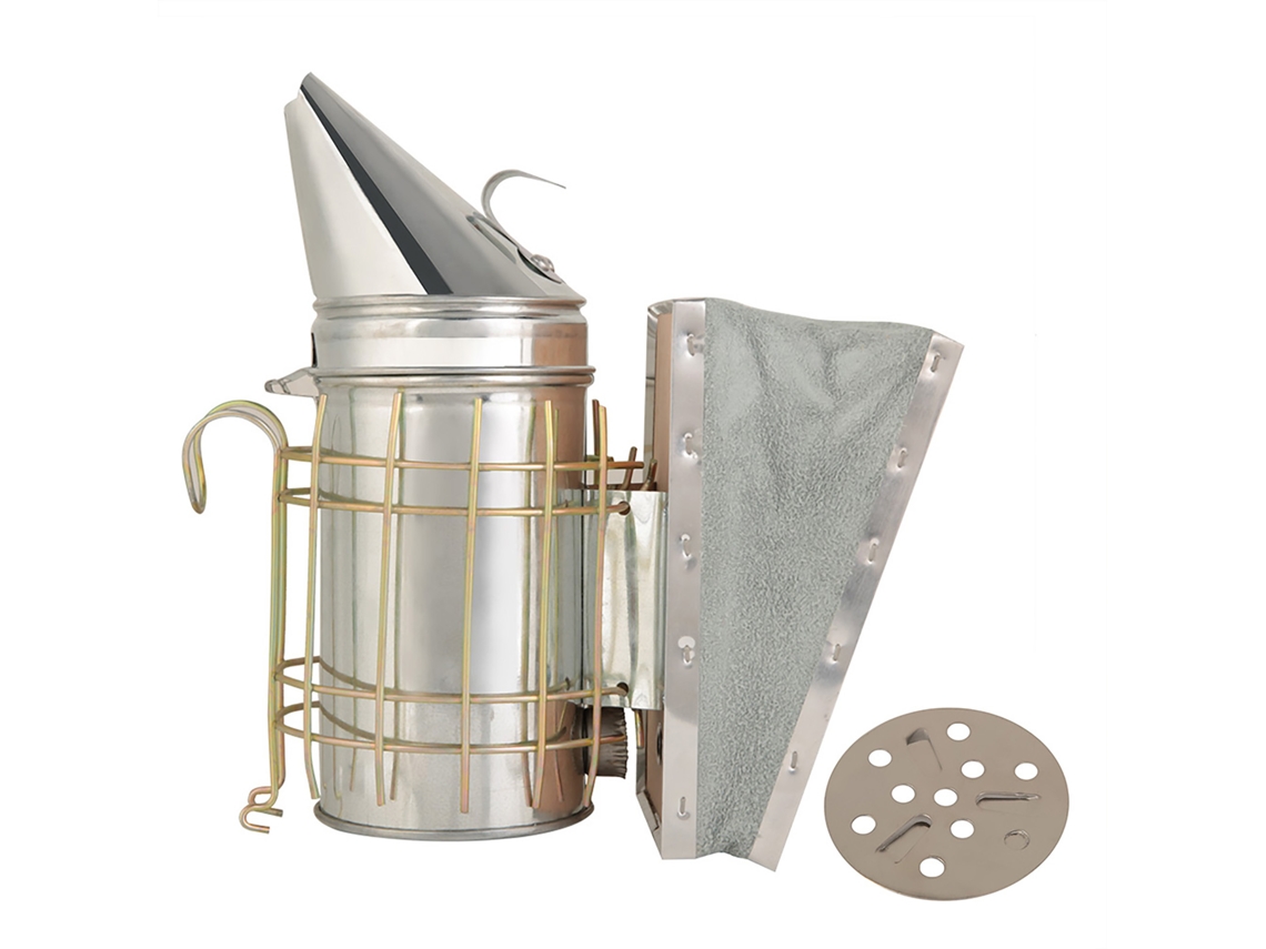 Fumegador de Colmeia de Ferro Galvanizado com Escudo Térmico Equipamento Apícola | S/MARCA