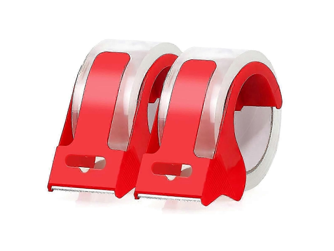 2 Rolos de Fita Adesiva Reforçada para Embalagens, Cada um com 4,78 Cm X 49,14 M, com 2 Dispensadores Recarregáveis. GOKOCO