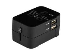 Adaptador de viagem internacional AQUAFORGE, com 2 portas USB