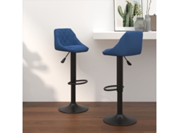 Vidaxl Bancos De Bar 2 Pcs Veludo Azul