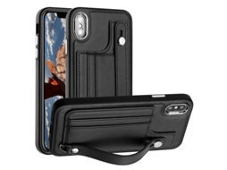 Capa Mobile Phone Cases Shockproof With Wrist para iPhone XS Max Pele Castanho