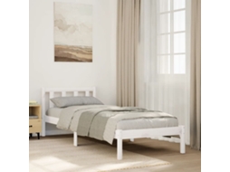 Vidaxl Cama Extra Longa Sem Colchão 80x220 Cm Pinho Maciço Branco