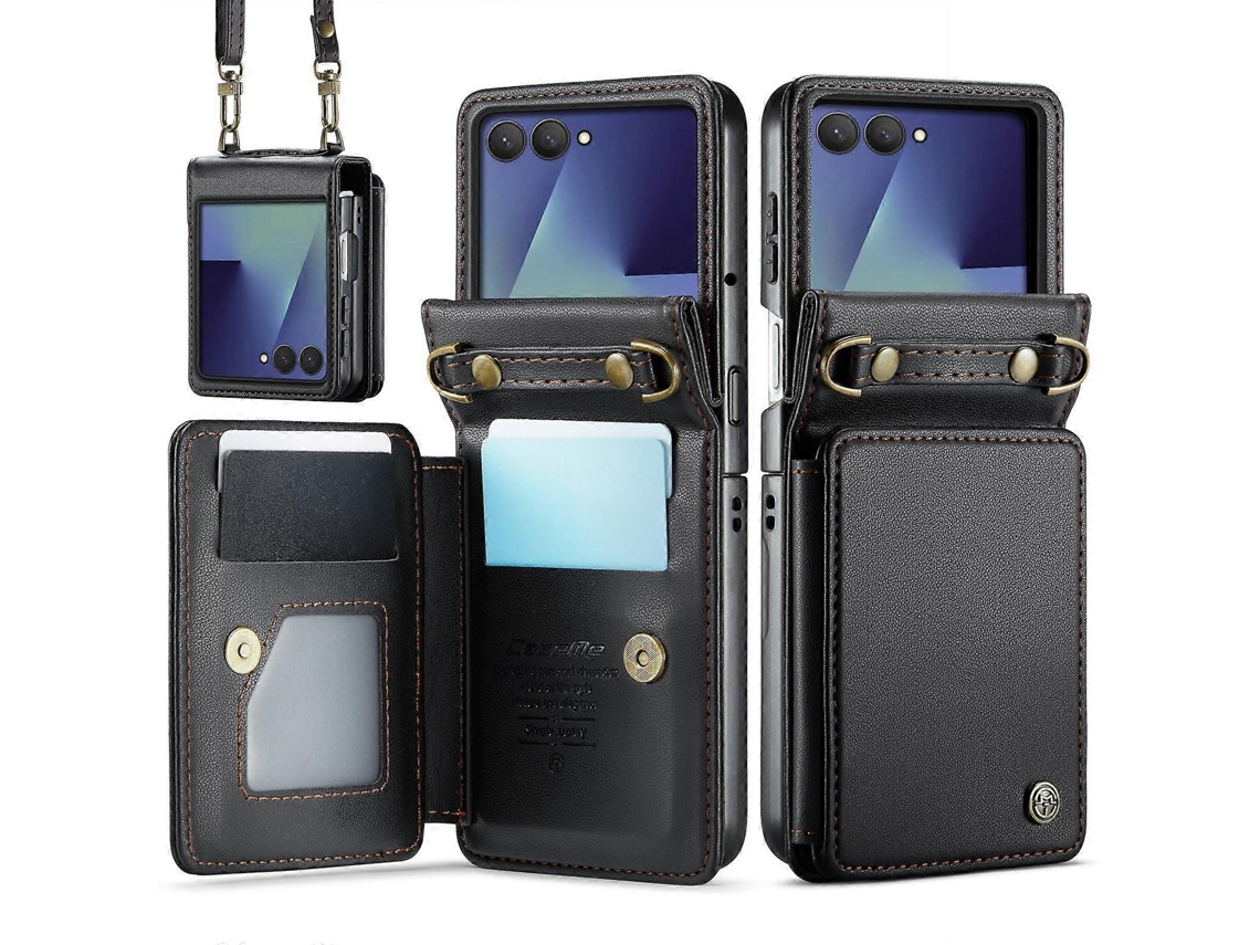Capa Para Celular Caseme C22 Com Compartimentos Para Cartões E Proteção Rfid Antirroubo Para Samsung Galaxy Z Flip7