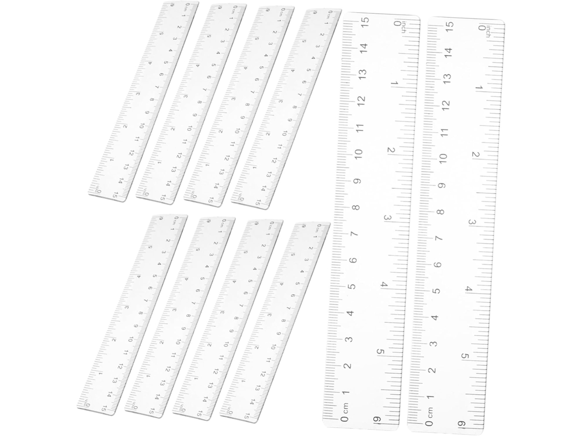 Lurelia Régua Plástica 10 Peças 15cm Com Portátil Para Escola