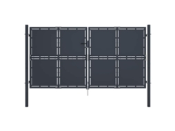 Vidaxl Portão De Jardim Em Aço 300 X 175 Cm Antracite