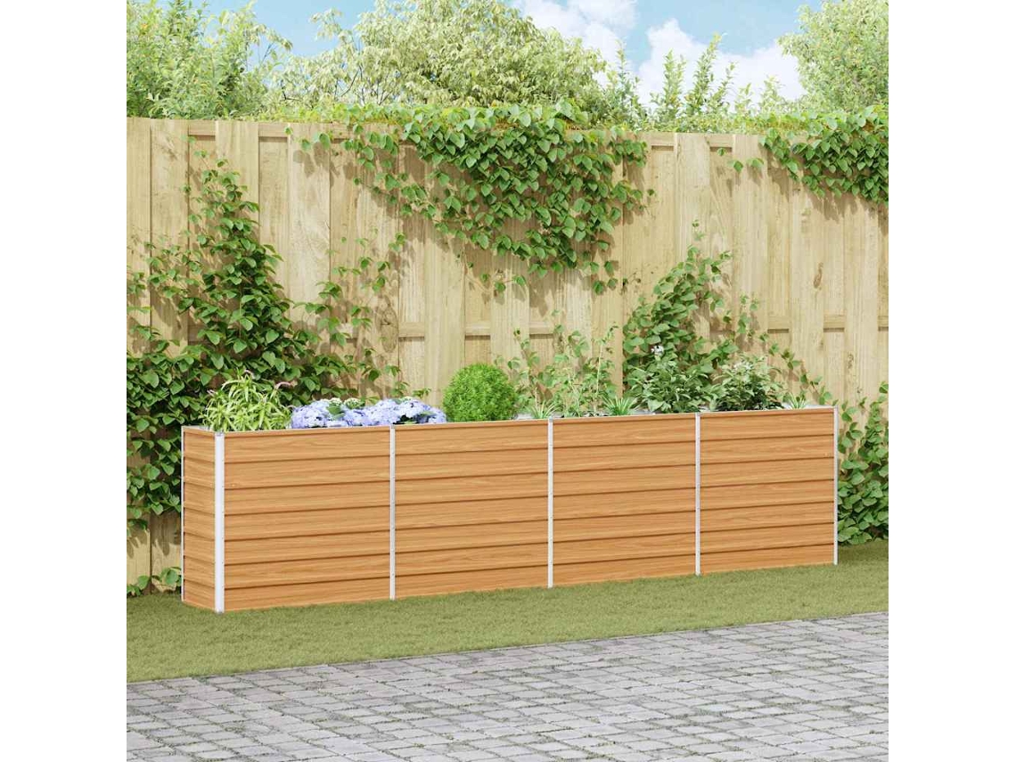 Vidaxl Canteiro De Jardim Elevado Marrom Claro 320 X 40 X 77 Cm
