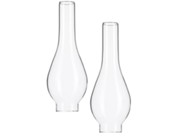 Chaminé de Vidro Transparente para Lamparina a Óleo, 5 Cm de Diâmetro, 2 Peças, 38 Cm de Comprimento SFUSHOS