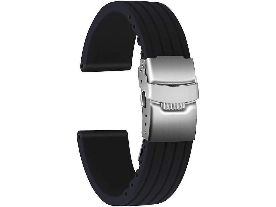 Pulseira De Silicone Com Fecho De Aço Inoxidável, Pulseira Ajustável Unissex Para Smartwatches.