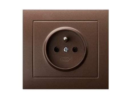 Tomada Única 2Pe Tipo e Marrom OSPEL Kier Gp-1Wz-52