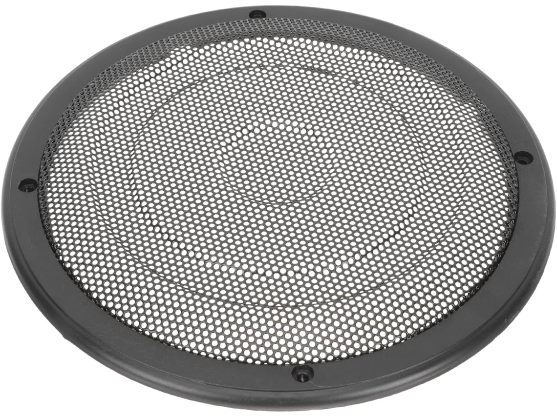 Caixa De Proteção Em Plástico Resistente Com Tela, Na Cor Preta, Para Subwoofer De 8 Polegadas.