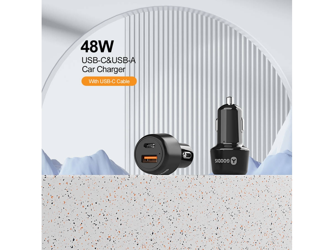 Carregador Auto GOODIS Com Cabo (USB-C 48W)