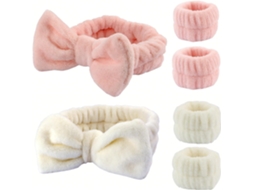 Conjunto de 6 faixas para braços, pulsos e cabeça, faixas de microfibra de secagem rápida e absorventes, para uso facial.