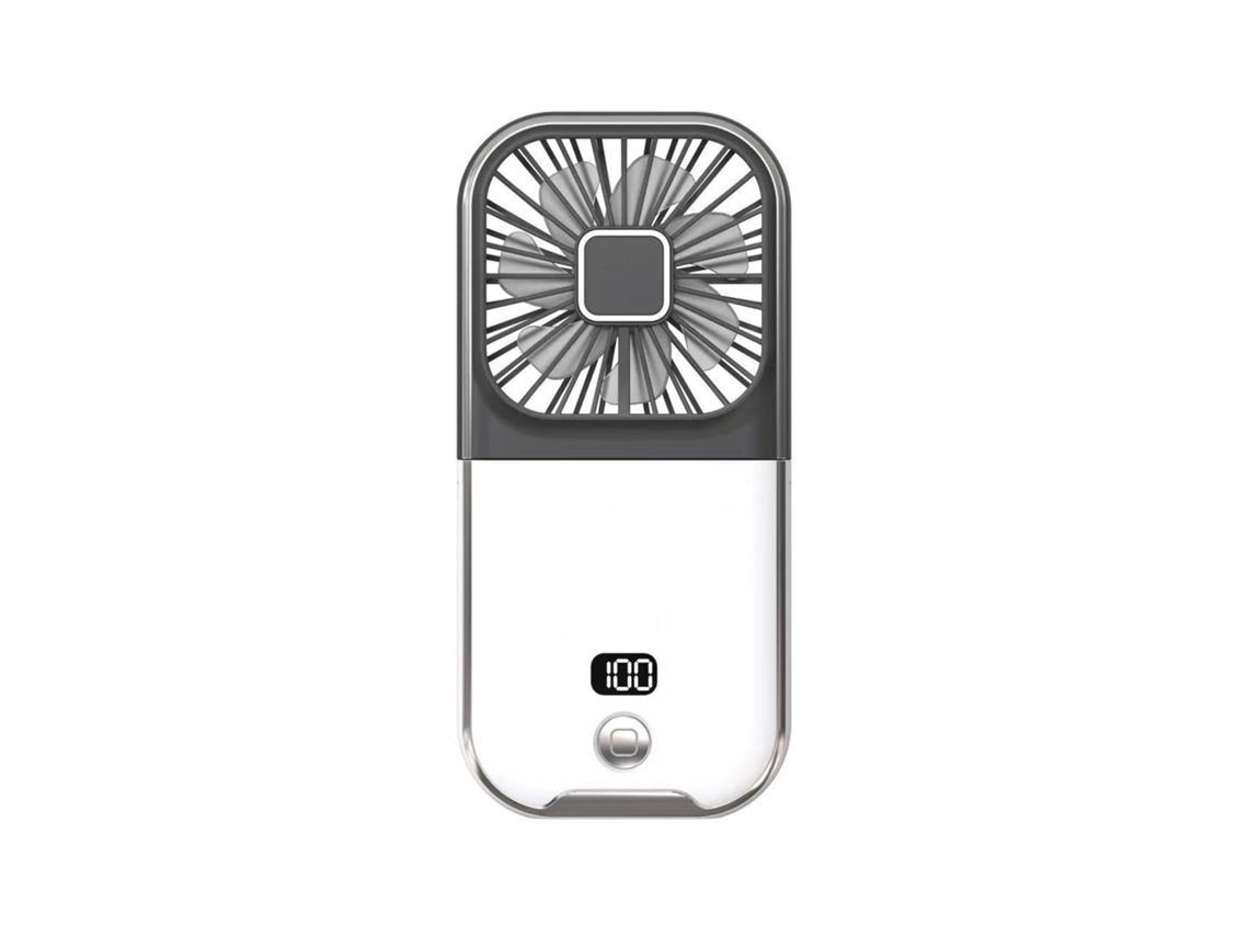 Ventilador Portátil Silencioso Dobrável Velocidade do Vento Ajustável com Visor Digital Bateria de 3000mah MDUG (preto)