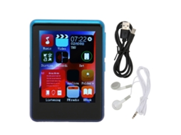 Player Mp3 Bluetooth 5.0 Com Rádio Fm Tela Touch 2.4 Polegadas Redução De Ruído Portátil Azul